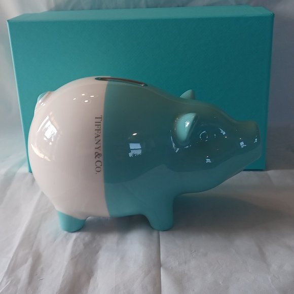 NEW Tiffany & Co Colorblock Piggy Bank in Earthenware - Picture 2 of 13